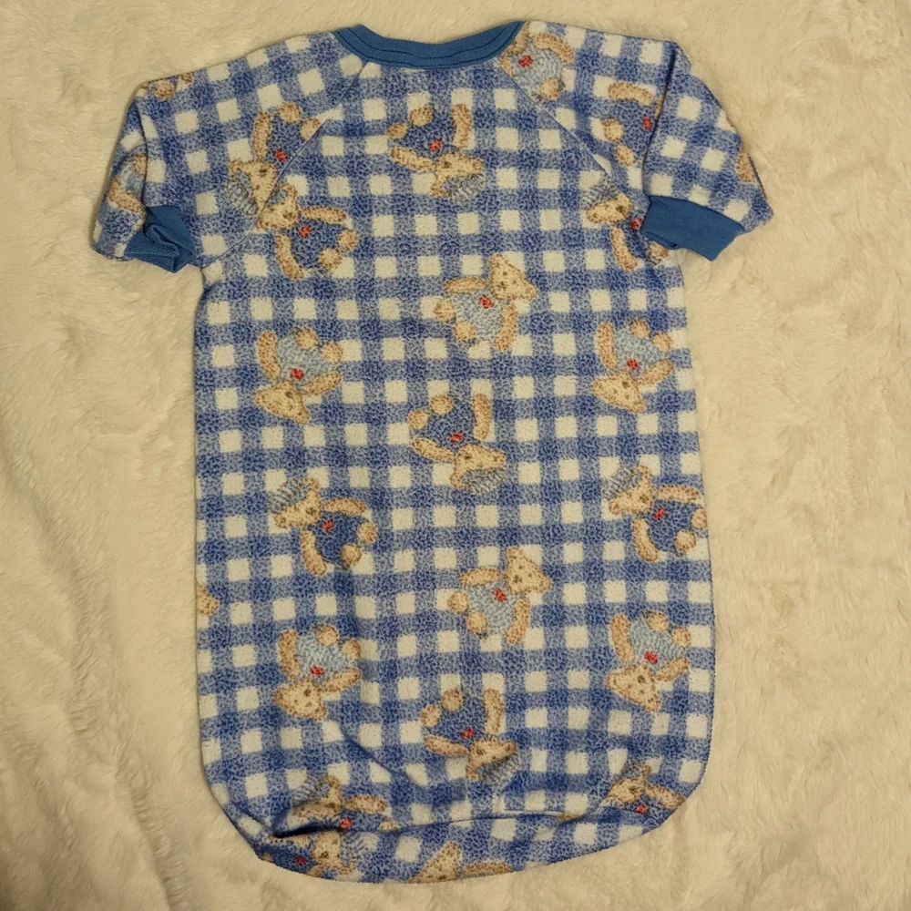 Vintage OshKosh Long-sleeved Zip-up Sleep Sack Plaid with Bears - RARE
